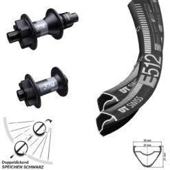 Dt-swiss Laufradsatz 27,5 Zoll E 512 DT Swiss 370 Steckachse 100x142 Mm 6-loch Sram XD