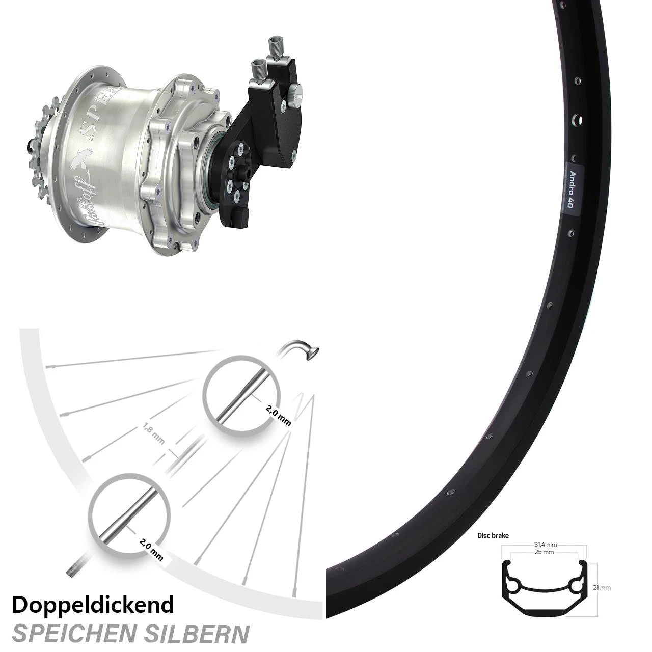 Ryde Andra 40 Hinterrad 27,5 Zoll Rohloff Speedhub CC DB OEM 3 Ryde Andra 40 Hinterrad 27,5 Zoll Rohloff Speedhub CC DB OEM