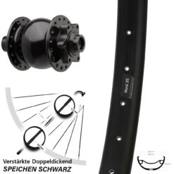 Nabendynamo Vorderrad SON 28-15 Ryde Rival 35 Disc Verstärkt 27,5 Zoll 6-Loch Boost