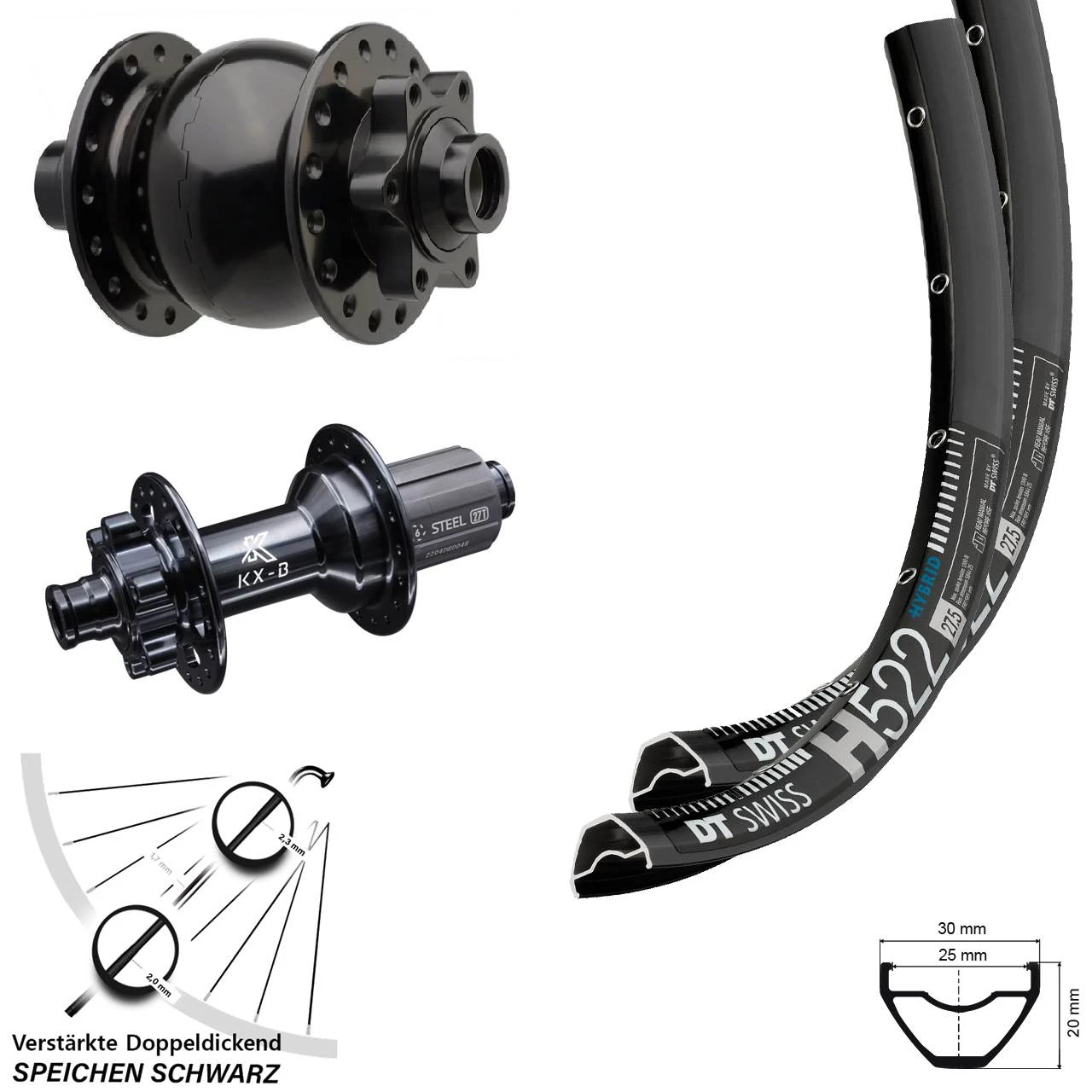 Dt-swiss 29 Zoll Boost Laufradsatz Dynamo SON 28-15 KX-B 6-loch 11-fach DT Swiss H 522 3 Dt-swiss 29 Zoll Boost Laufradsatz Dynamo SON 28-15 KX-B 6-loch 11-fach DT Swiss H 522