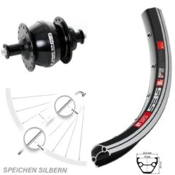 Dt-swiss DT Swiss 535 Vorderrad Mit Nabendynamo Shutter Precision PV8