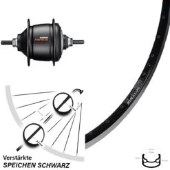 Hinterrad 28 Zoll Ryde Sputnik Shimano Nexus 8-Gang Freilauf Schwarz