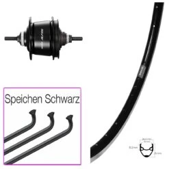 Hinterrad 28 Zoll Ryde Andra 20 Shimano Alfine 8-Gang Schwarz