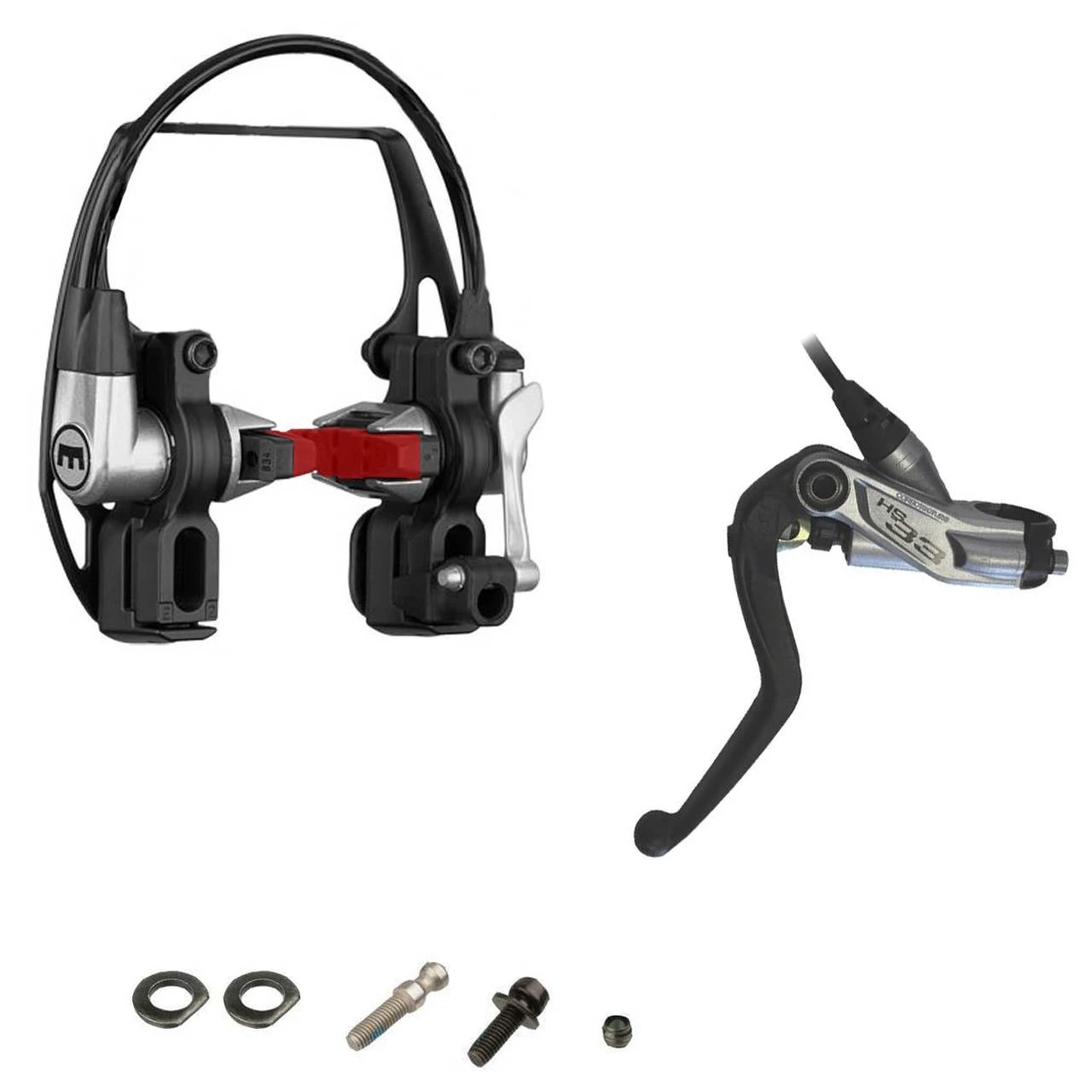 Magura HS33 Hydraulische Felgenbremse Vorne 900 Mm Silbern Rote Beläge