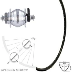 Nabendynamo Vorderrad 28 Zoll Mach1 ER-20 Shutter PL-8 Centerlock