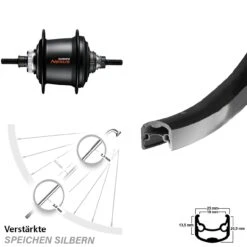 Ryde 28 Zoll Hinterrad Andra 30 Mit Shimano Centerlock Nexus 7-Gang