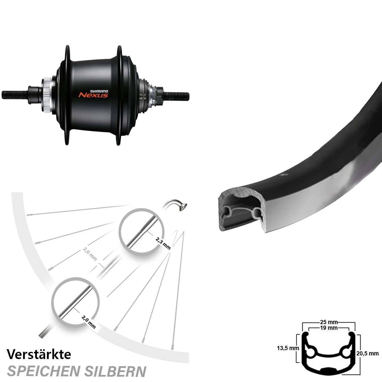 Ryde 28 Zoll Hinterrad Andra 30 Mit Shimano Centerlock Nexus 7-Gang 3 Ryde 28 Zoll Hinterrad Andra 30 Mit Shimano Centerlock Nexus 7-Gang