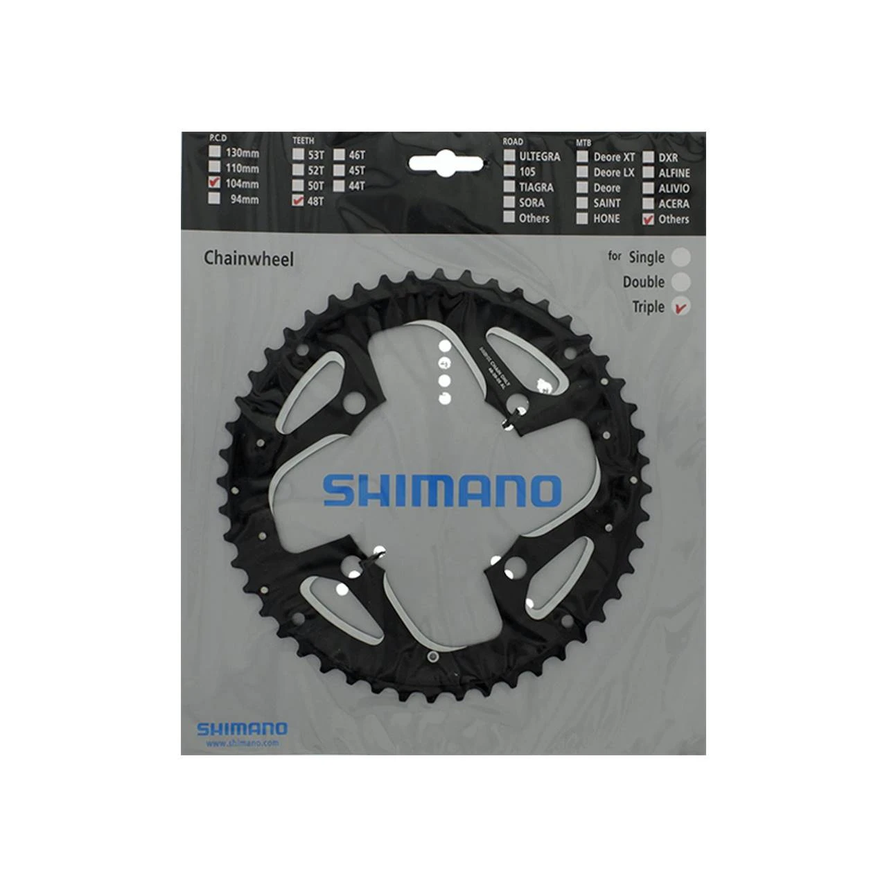 Shimano Kettenblatt FC-T551 48 Zähne Für Kettenschutz 104 Mm 4-Loch Schwarz 2 Shimano Kettenblatt FC-T551 48 Zähne Für Kettenschutz 104 Mm 4-Loch Schwarz