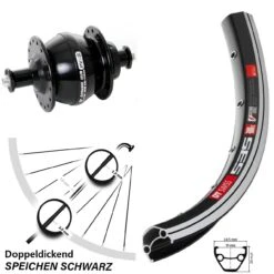 Dt-swiss Vorderrad Fahrrad 28 Zoll DT Swiss 535 Shutter PV-8 Nabendynamo