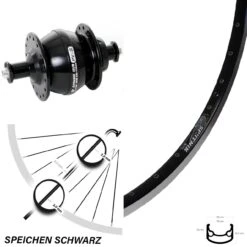 Vorderrad Fahrrad 28 Zoll Ryde Sputnik Schwarz Shutter Precision Nabendynamo PV8