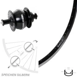 Vorderrad Fahrrad 28 Zoll Ryde Sputnik Shutter Precision Nabendynamo PV8 Schwarz