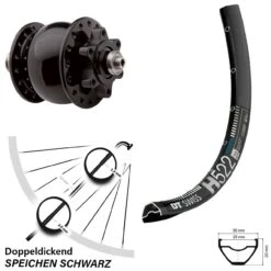 Dt-swiss 29 Zoll Vorderrad DT Swiss H 522 Mit Nabendynamo Son 28