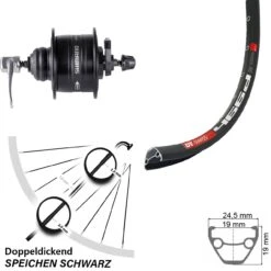Dt-swiss Vorderrad Nabendynamo Shimano Centerlock 27,5 Zoll DT Swiss 466